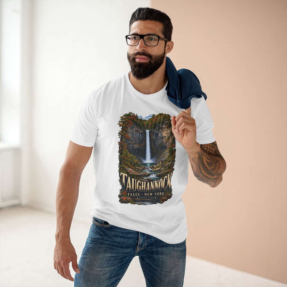 Taughannock Falls Shirt, Finger Lakes New York Tee, Upstate NY Waterfall State Park, Cayuga Lake Hiking Gift.