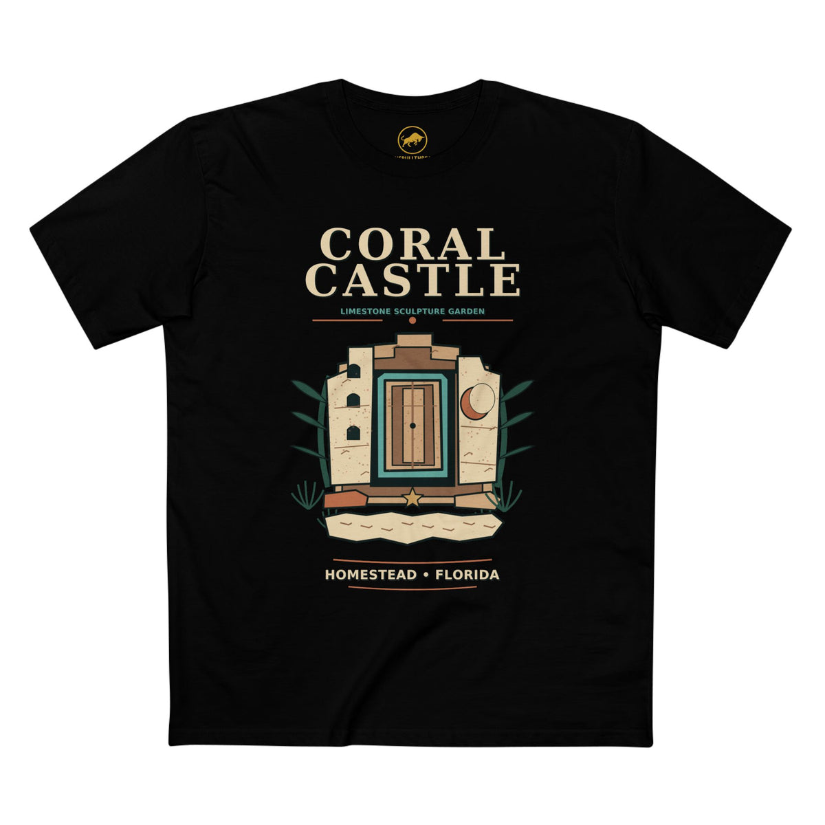 Coral Castle Shirt, Homestead Florida Limestone Gate Graphic Tee.