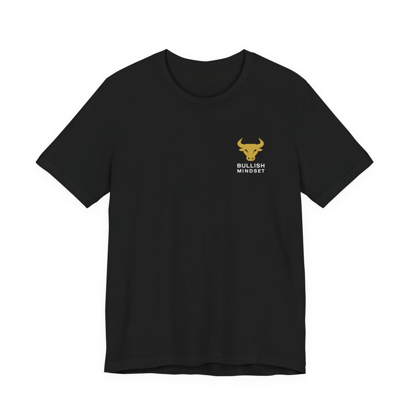 Premium Black Crypto T-Shirt - Bullish Mindset Gold Bull Logo We Hold We Build We Win by TheBullThread