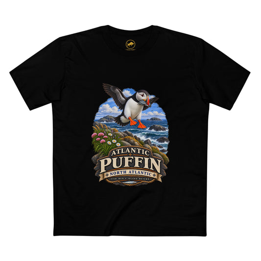 Atlantic Puffin T Shirt, Maine Coast Birding Tee, North Atlantic Seabird.