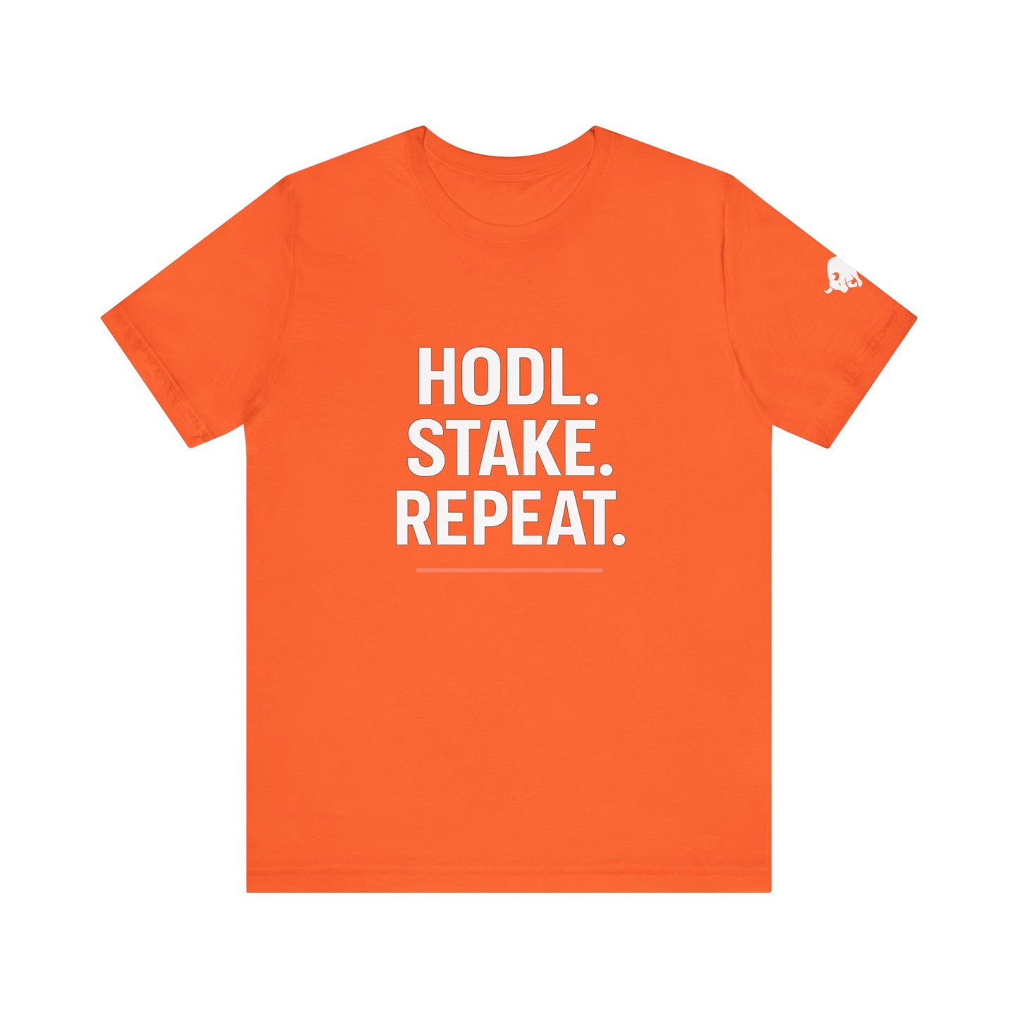 Premium Crypto Tee – HODL Stake Repeat Minimalist Streetwear by TheBullThread