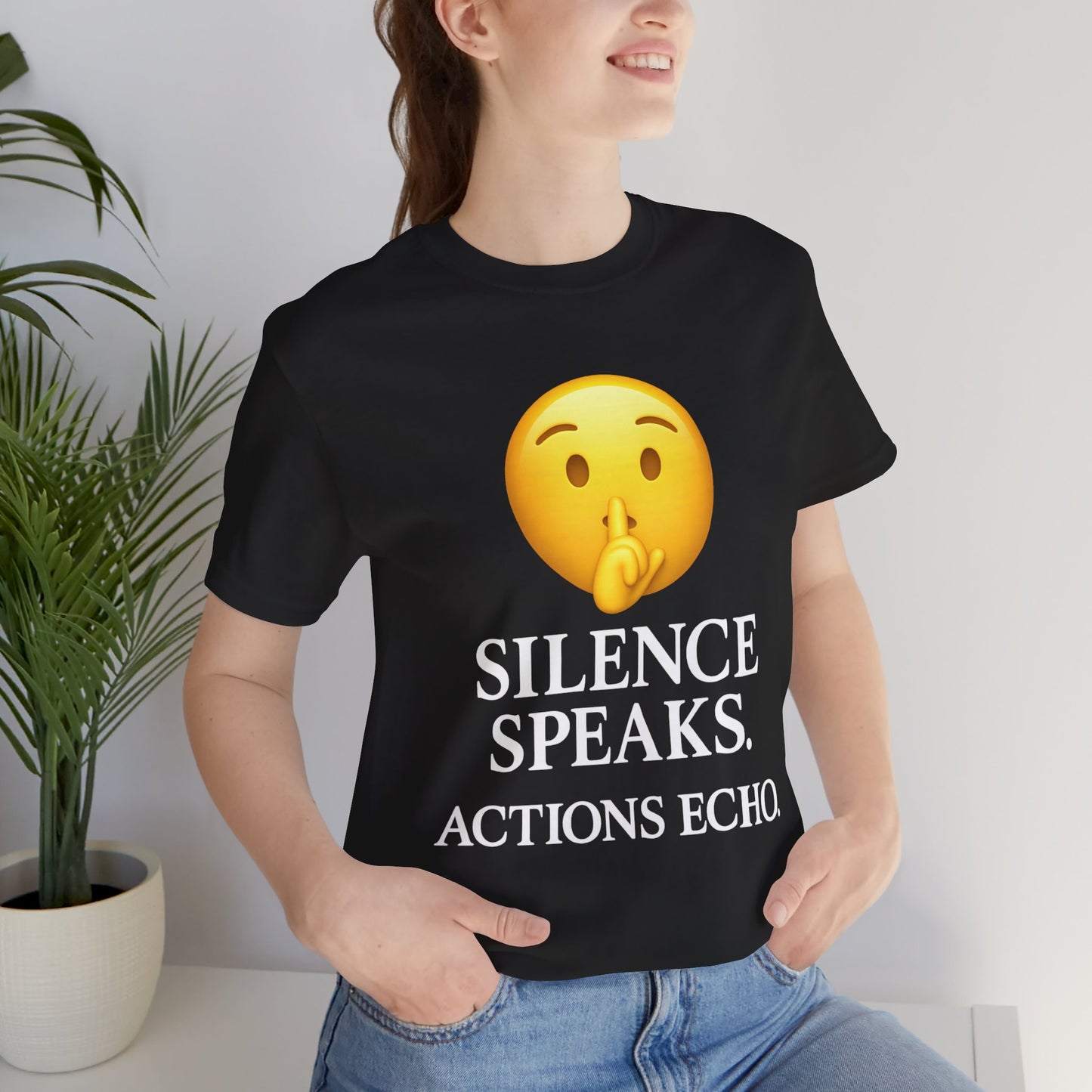 Silence Speaks Actions Echo Shirt - Motivational Quote T-Shirt - Charging Bull Graphic Tee - Inspirational Streetwear by TheBullThread
