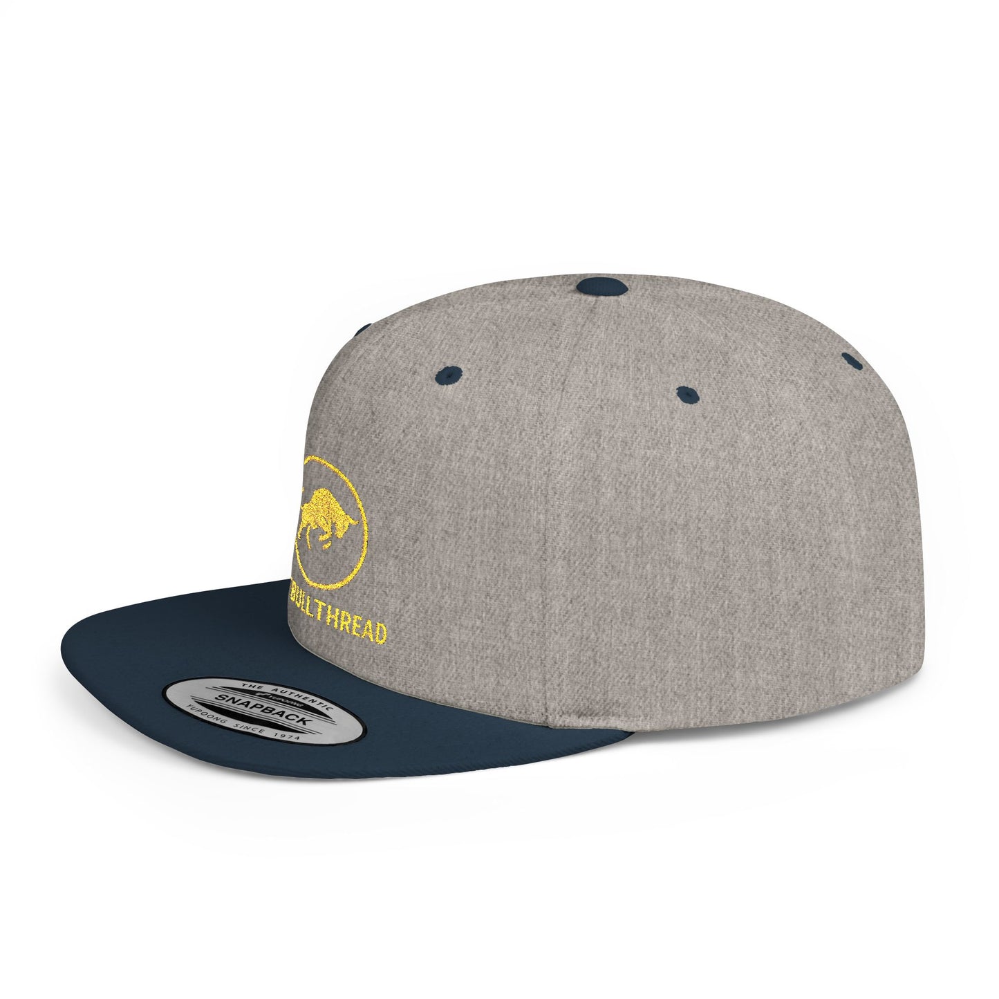 Premium Embroidered Snapback Hat - 6089M Flat-Bill Crypto Cap by TheBullThread