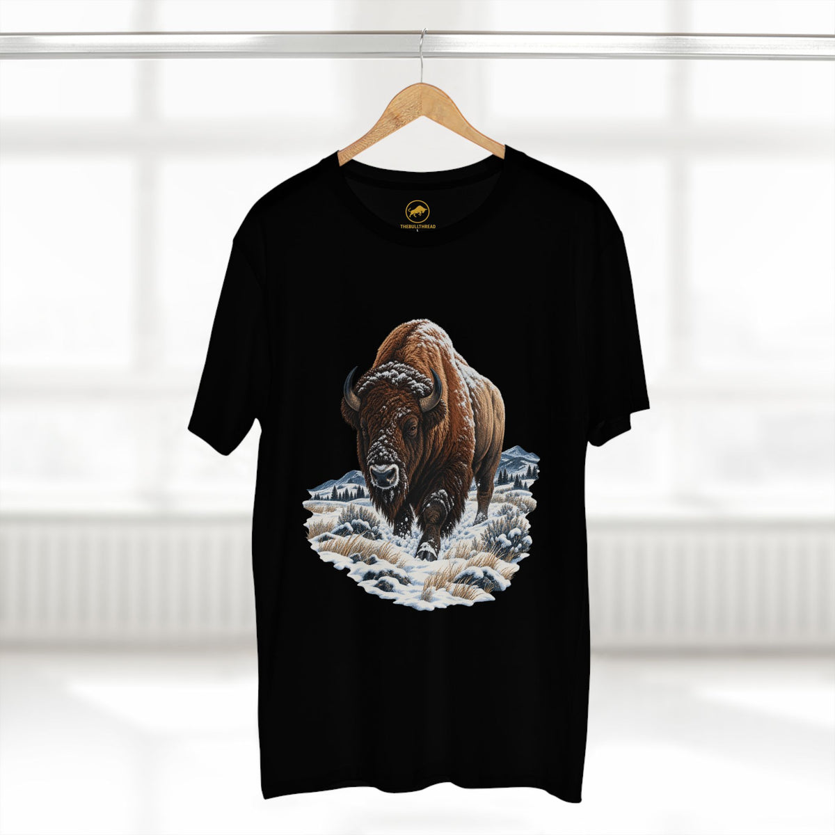 American Bison Shirt, Winter Prairie Wildlife Tee, Buffalo Lover and Western Nature Gift.