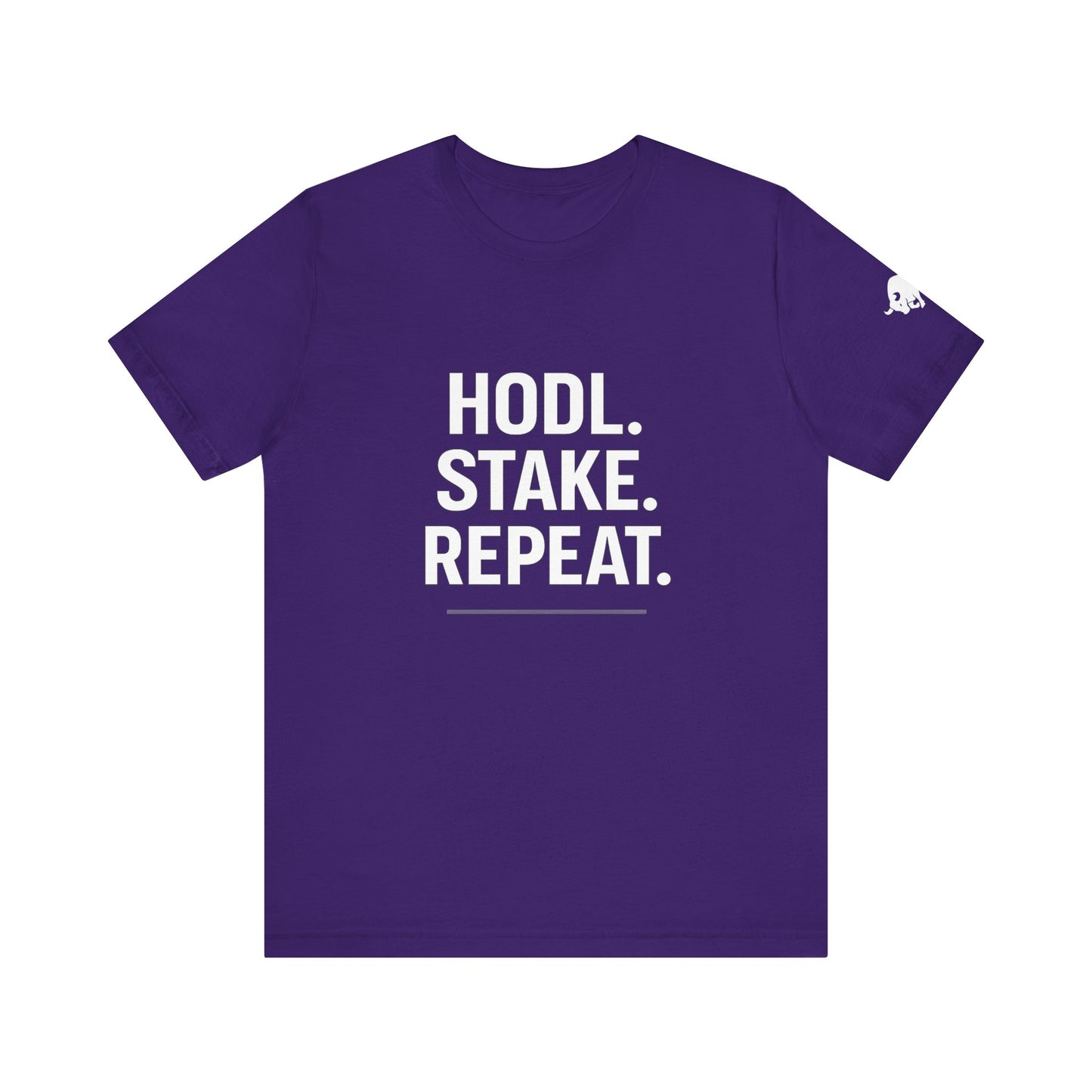 Premium Crypto Tee – HODL Stake Repeat Minimalist Streetwear by TheBullThread