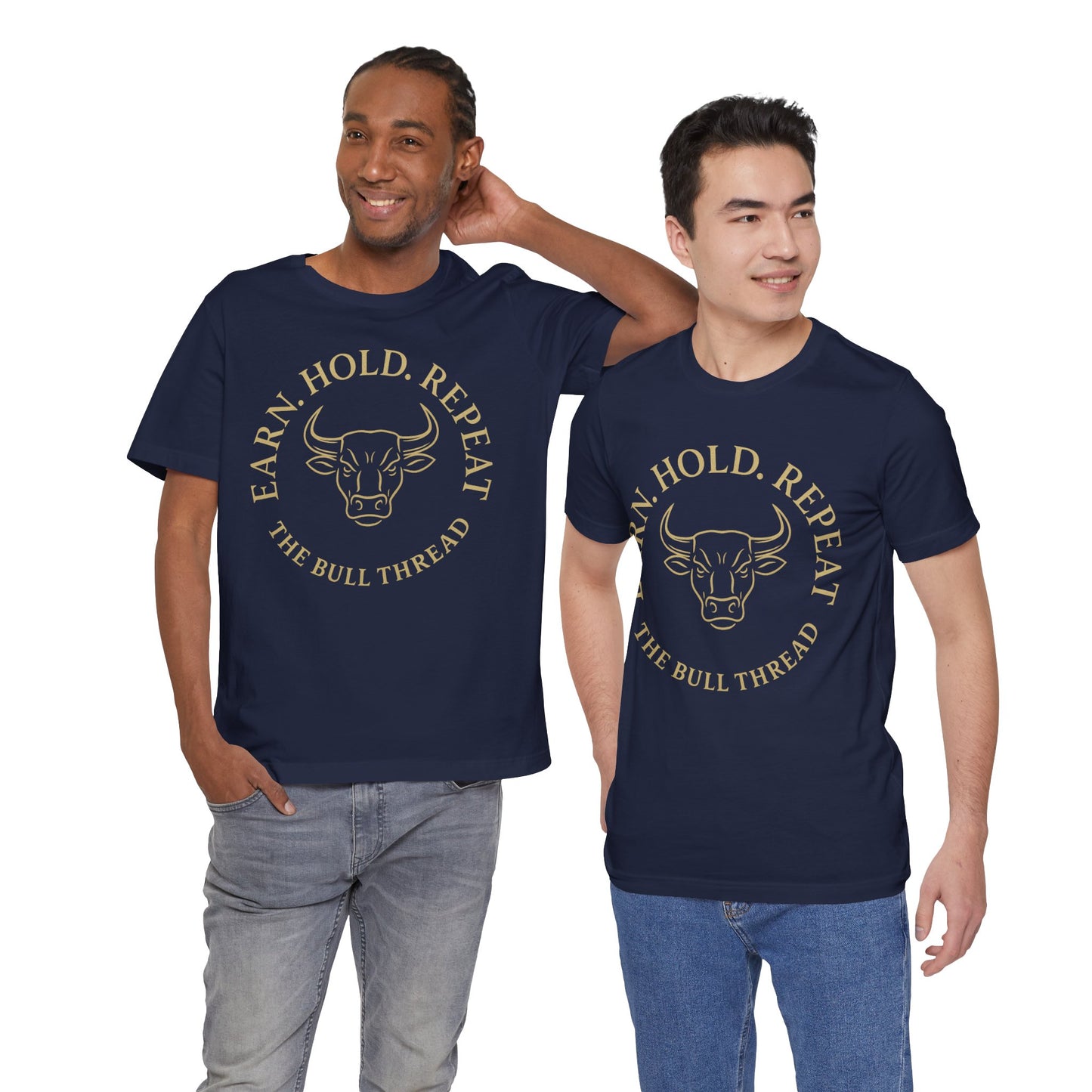 Premium Crypto Investor Tee - Earn Hold Repeat Emblem by TheBullThread