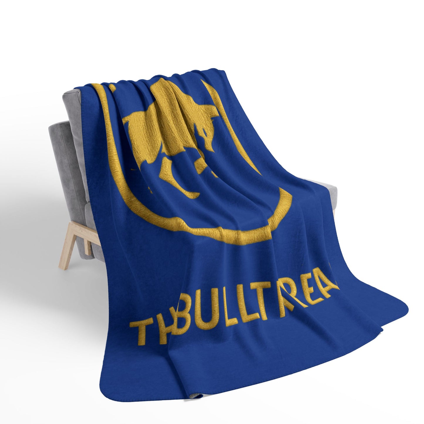Premium Sherpa Fleece Blanket - Dark Blue with Golden Ring 60x80 Throw by TheBullThread