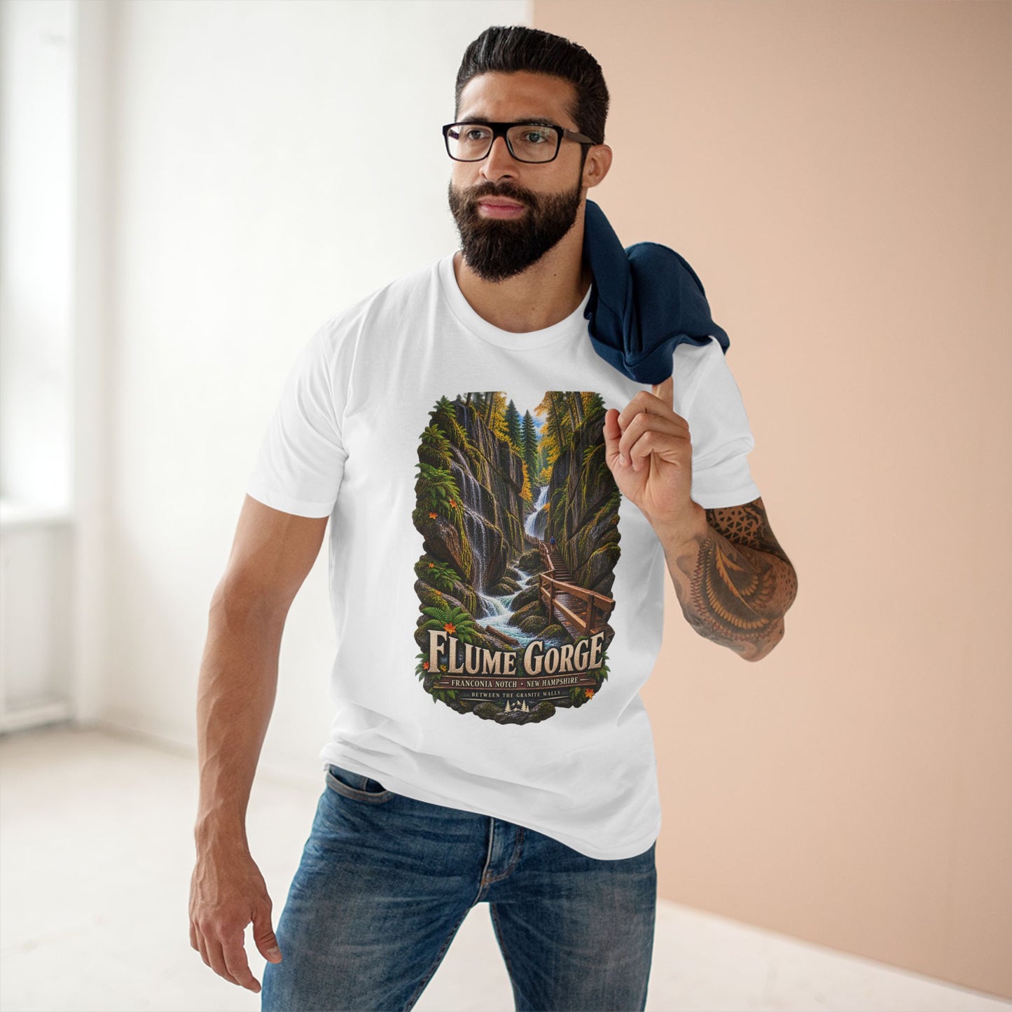 Flume Gorge Shirt, Franconia Notch New Hampshire Tee, White Mountains Hiking Gift, New England Travel T-Shirt.