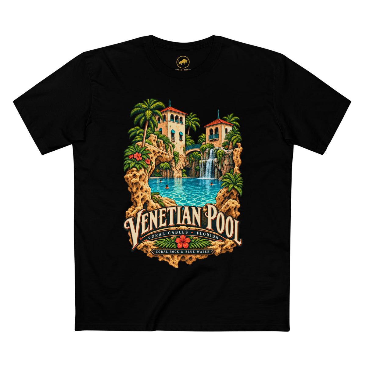 Venetian Pool Shirt, Coral Gables Florida Historic Coral Rock Swimming Pool Travel Tee.