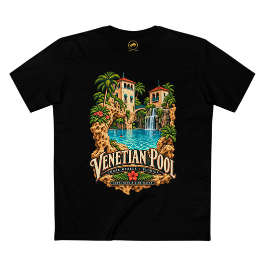 Venetian Pool Shirt, Coral Gables Florida Historic Coral Rock Swimming Pool Travel Tee.