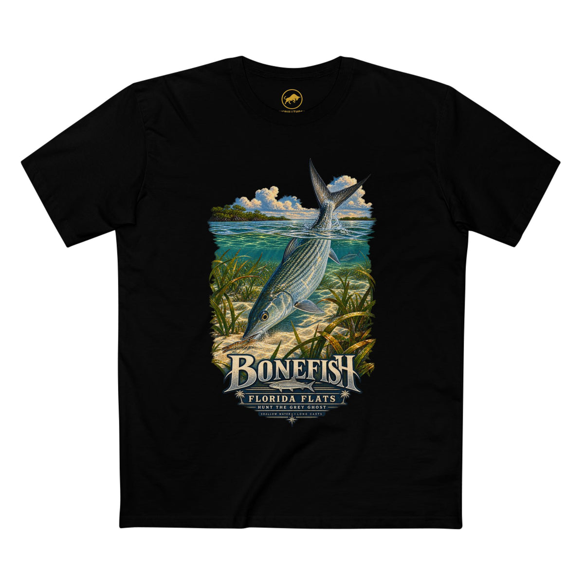 Bonefish Fly Fishing Shirt - Florida Flats Grey Ghost Saltwater Angler Tee