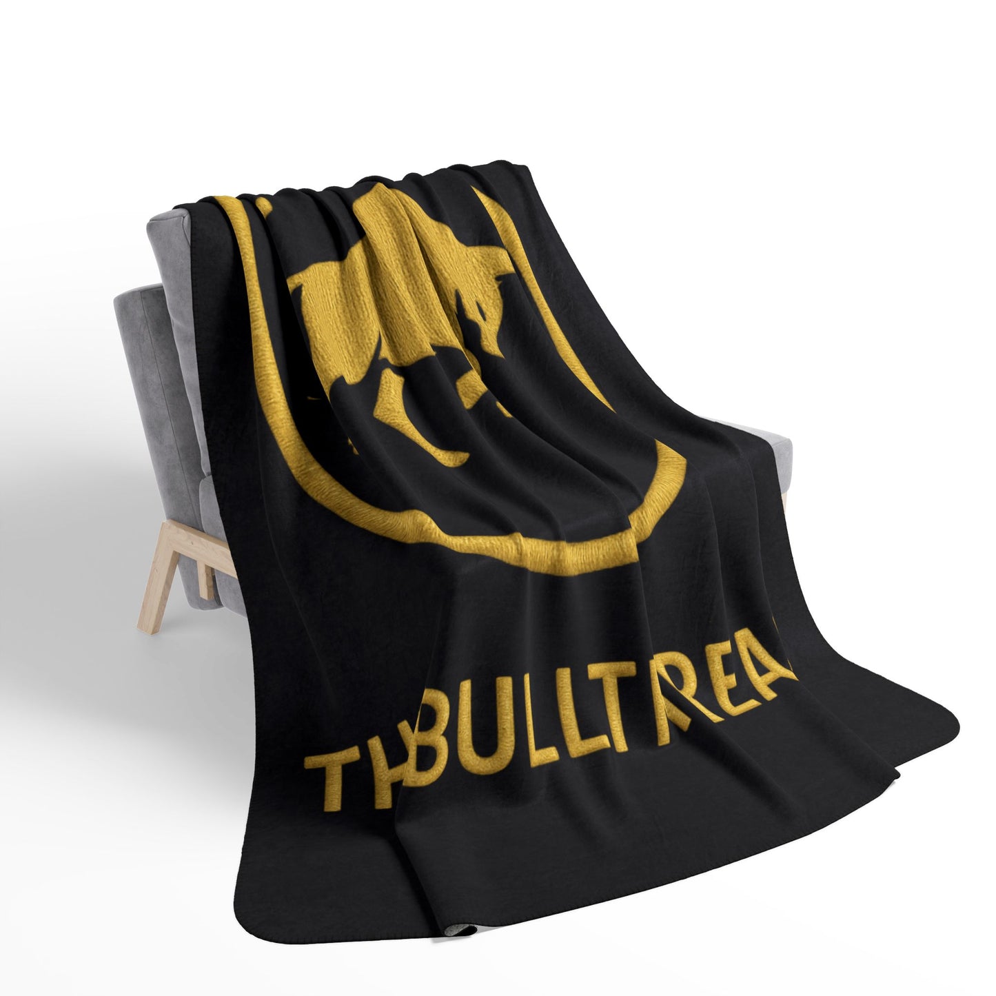 Premium Sherpa Fleece Blanket - Luxury Black & Gold Print 60x80 Oversized Throw by TheBullThread