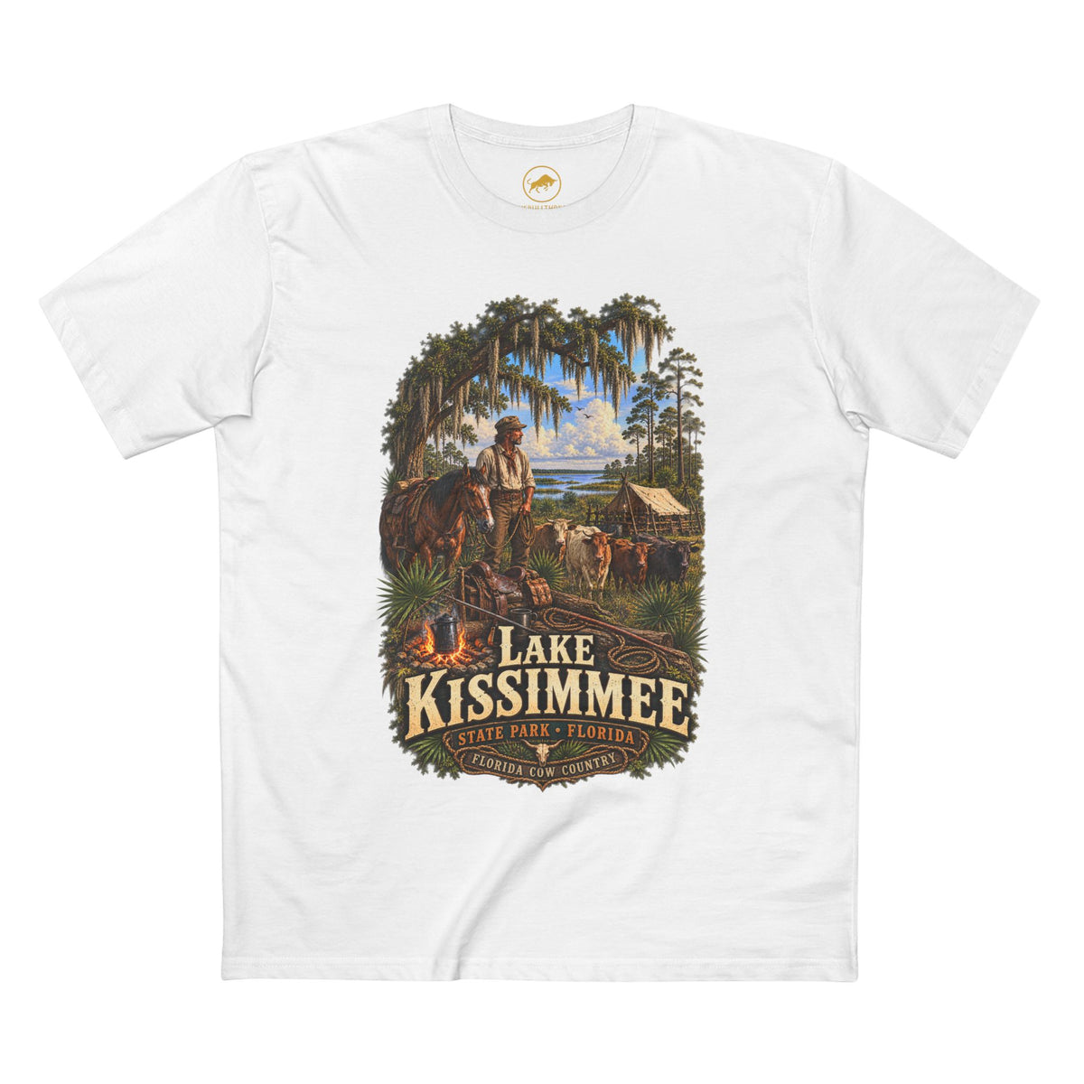 Lake Kissimmee State Park Shirt, Florida Cow Country Tee, 1876 Cow Camp, Florida Cow Hunter, Cracker Cattle Heritage T-Shirt.