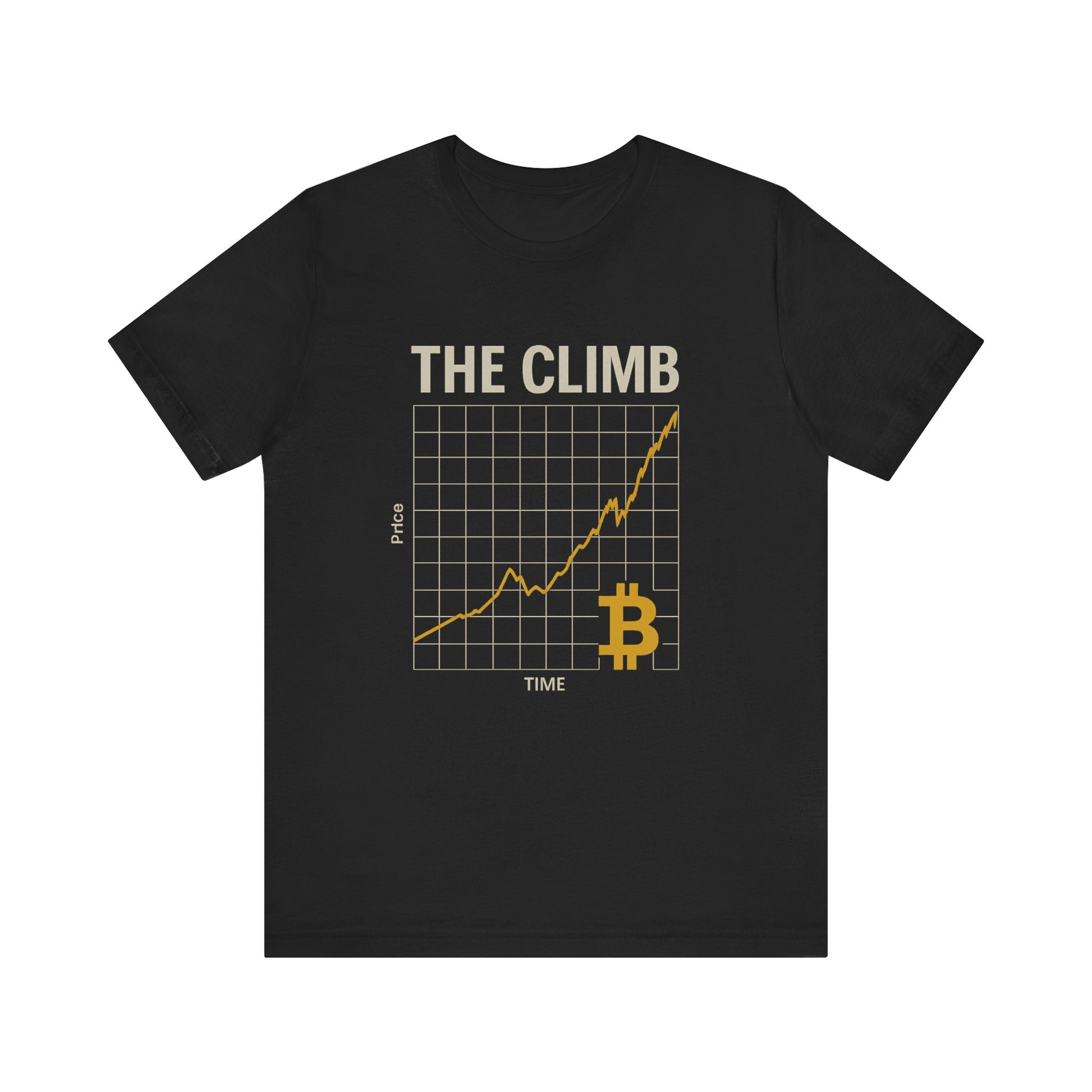The Climb - Bitcoin Price Chart & Quote Shirt - BTC Bull Market Crypto Mindset Tee - Front + Back Design.