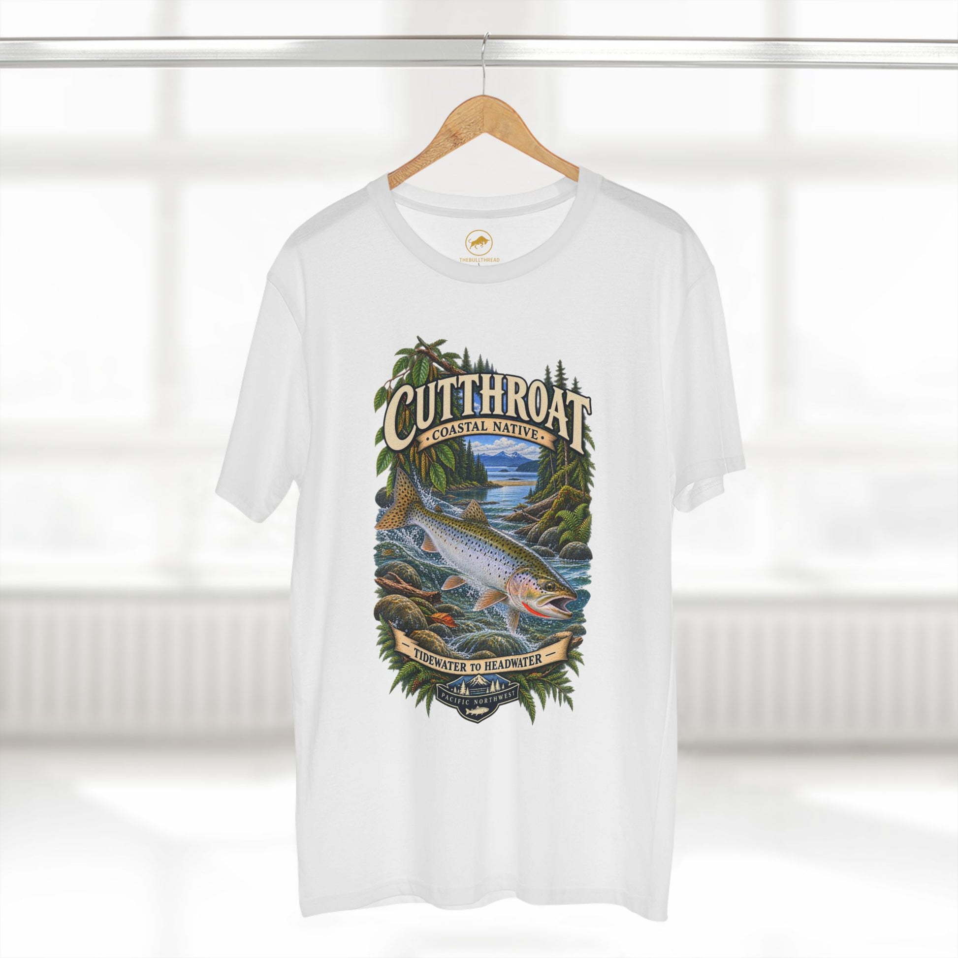 Cutthroat Trout Shirt, Pacific Northwest Fly Fishing Tee, Coastal Sea Run Trout Angler Gift.