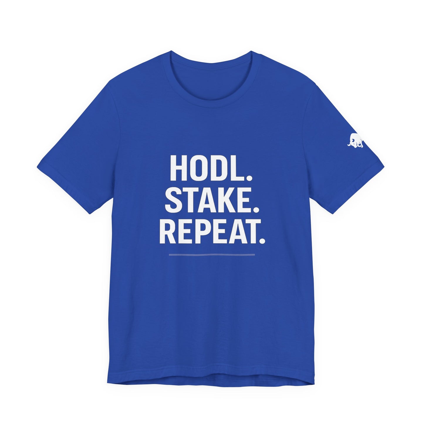 Premium Crypto Tee – HODL Stake Repeat Minimalist Streetwear by TheBullThread