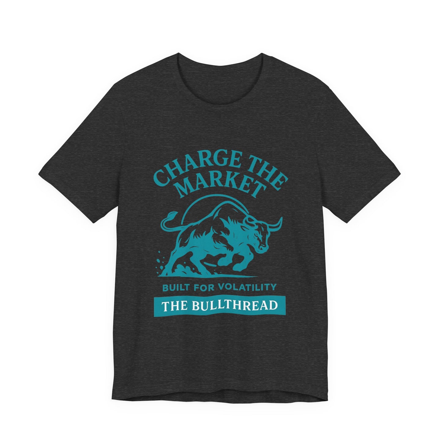 Premium Crypto Investor Shirt - Charge the Market Turquoise Bull Graphic by TheBullThread