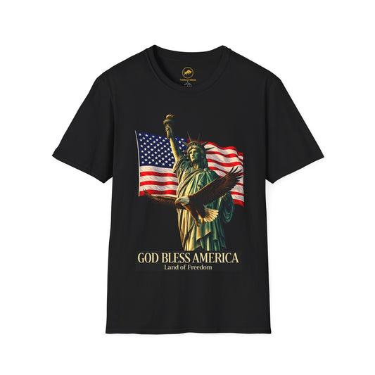 God Bless America Shirt | Patriotic USA Flag Eagle Tee | Statue of Liberty American Pride Graphic T-Shirt.