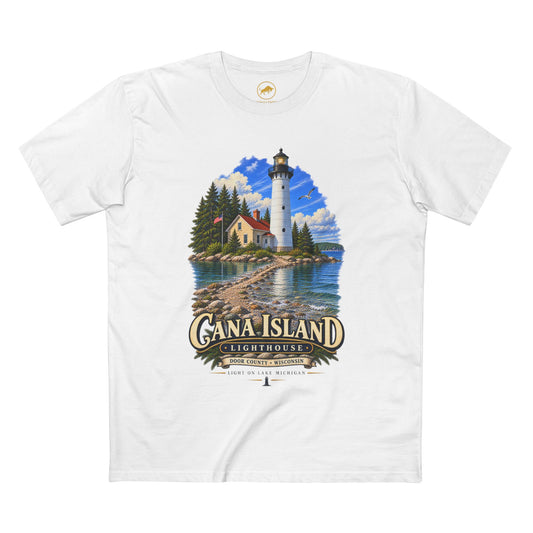 Cana Island Lighthouse T-Shirt, Door County Wisconsin, Lake Michigan Great Lakes Travel Tee