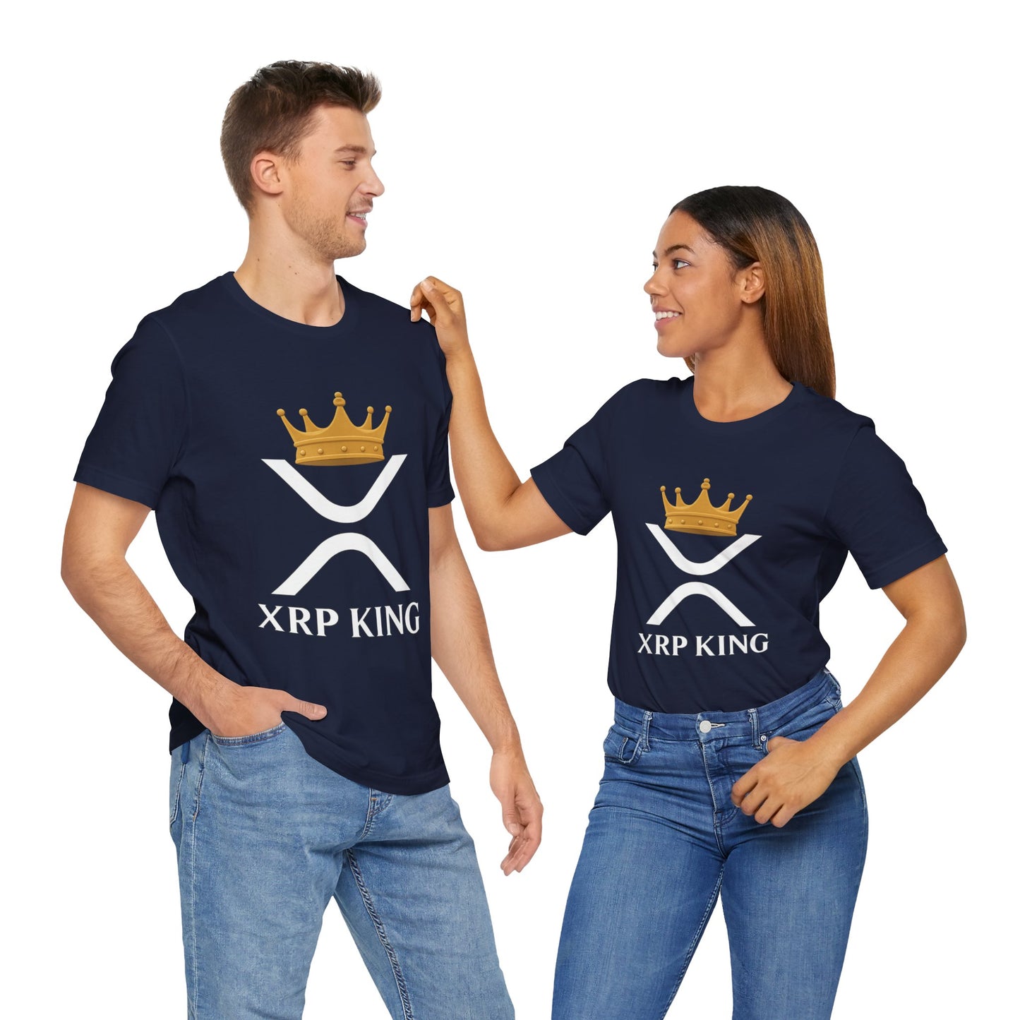 Premium XRP Crypto T-Shirt - XRP King Crowned Royalty Design by TheBullThread