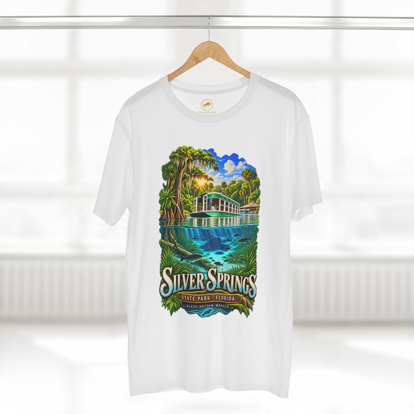 Silver Springs State Park Shirt, Vintage Florida Glass-Bottom Boat Graphic Tee.