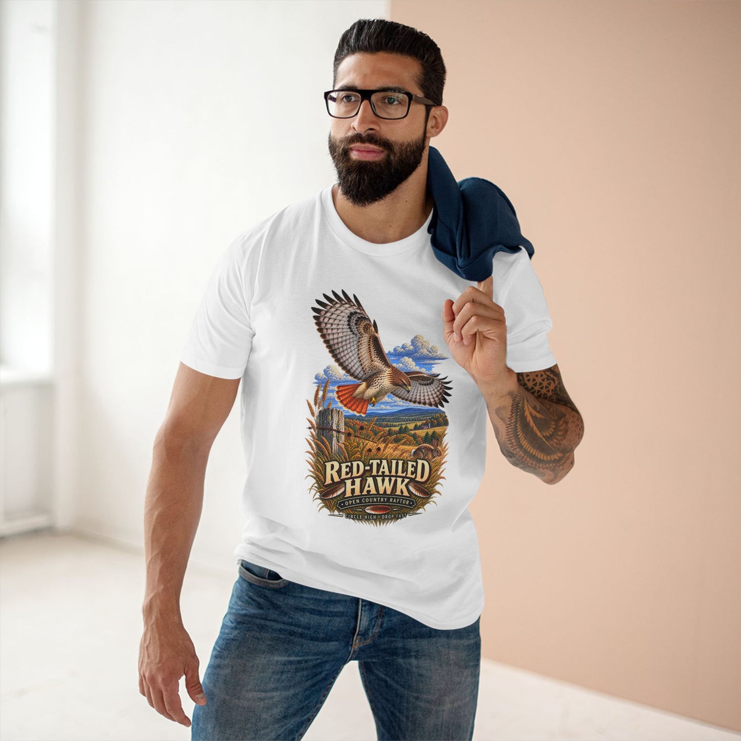 Red-Tailed Hawk Shirt: Birding Raptor Tee, Birdwatcher Gift, Bird of Prey Wildlife T-Shirt.