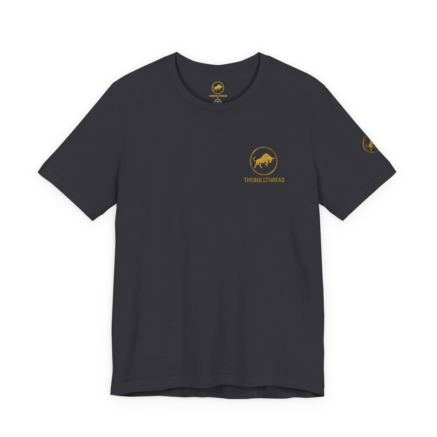 Classic Embroidered Tee - Premium Gold Bull Ring Logo by TheBullThread