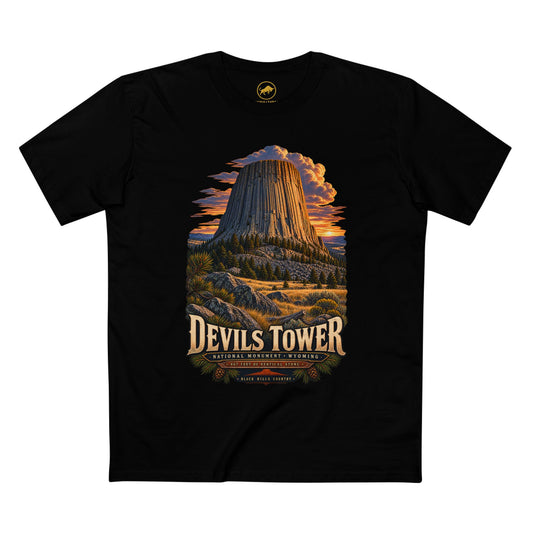 Devils Tower Shirt, Wyoming National Monument Geology Tee, Vintage Western Travel T-Shirt.