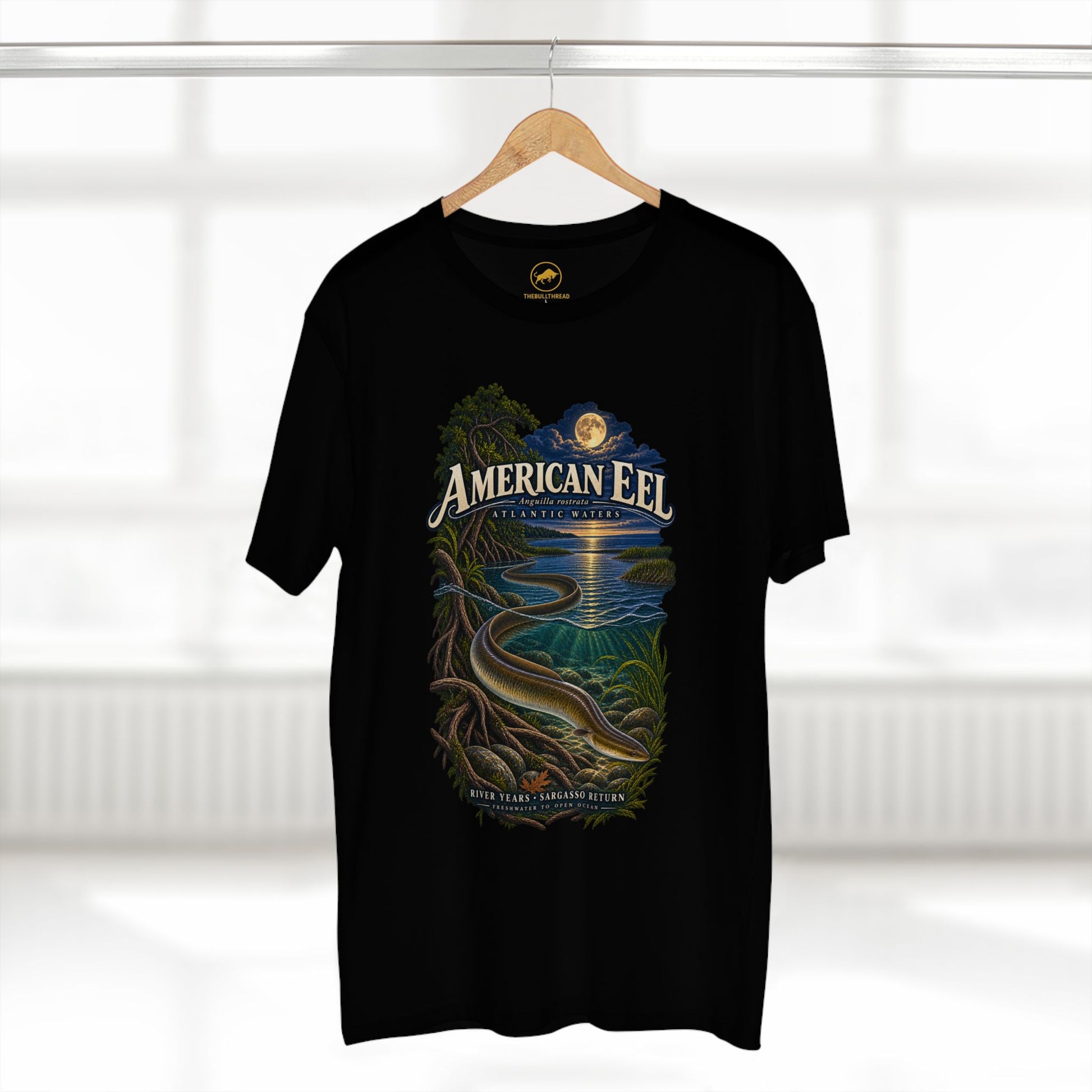 American Eel Shirt - Anguilla rostrata Sargasso Sea Migration Fish T-Shirt.
