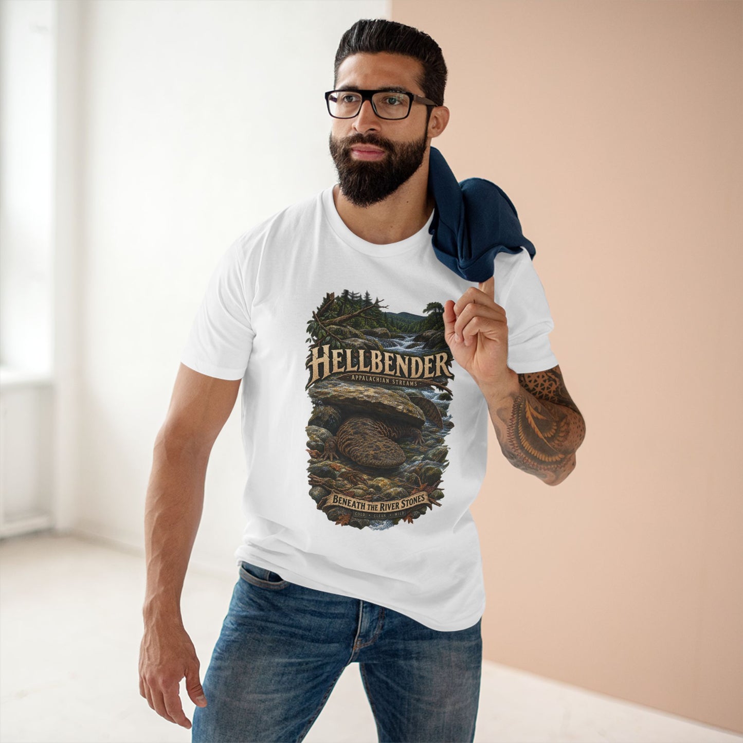 Eastern Hellbender Shirt, Appalachian Wildlife Tee, Salamander Nature Graphic T-Shirt