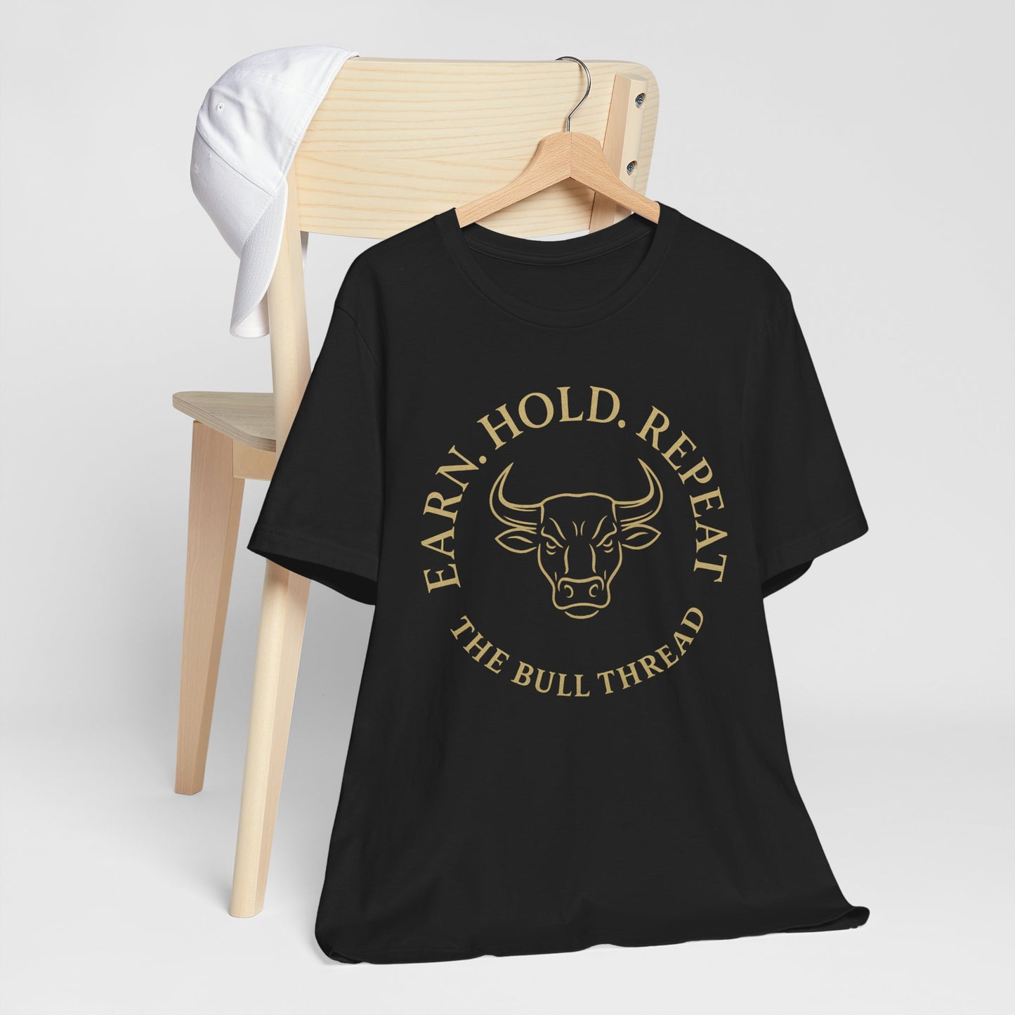 Premium Crypto Investor Tee - Earn Hold Repeat Emblem by TheBullThread