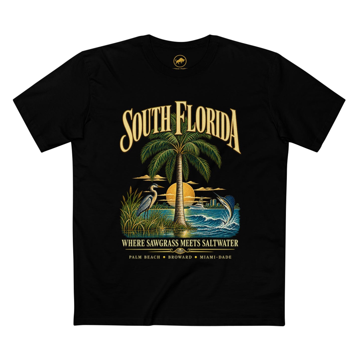 South Florida Shirt, Vintage Coastal Florida Tee, Palm Beach Broward Miami-Dade, Sawgrass & Saltwater.