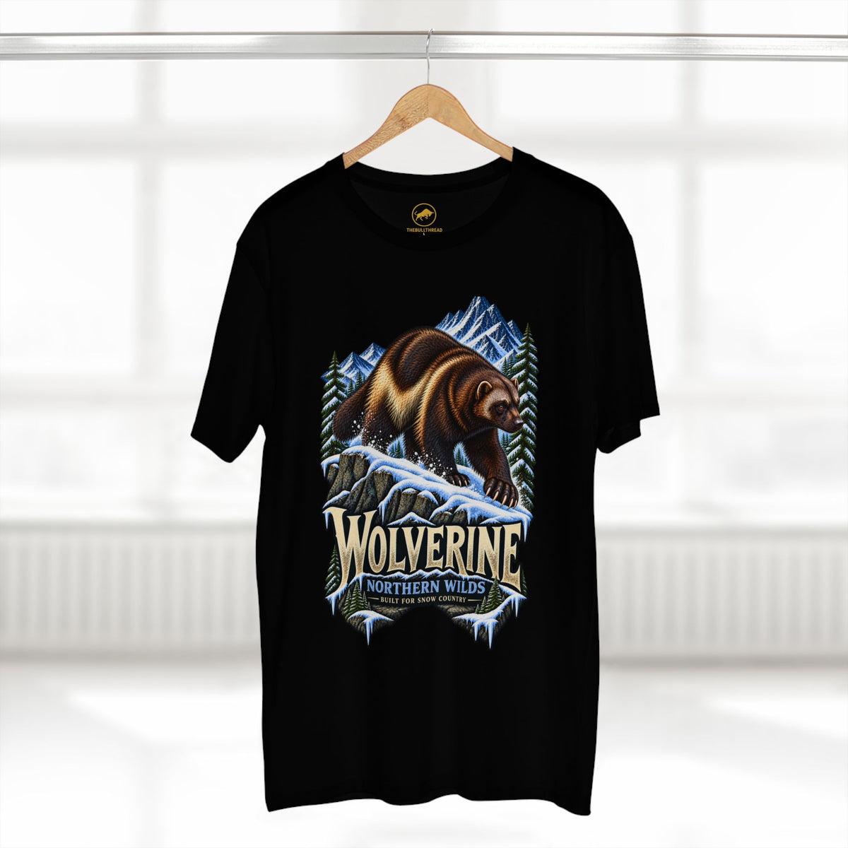 Wolverine Shirt, Northern Snow Country Wildlife Tee, Mountain Animal and Outdoors Gift.
