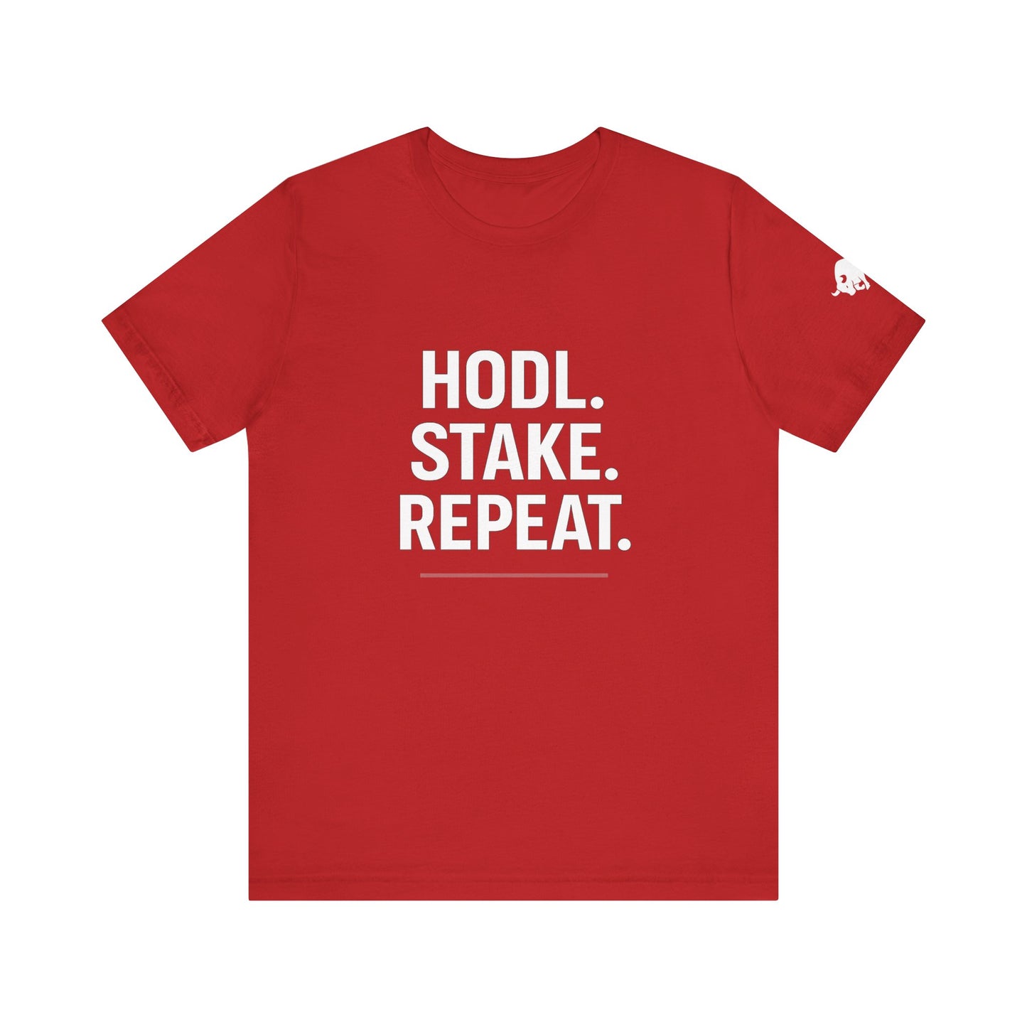 Premium Crypto Tee – HODL Stake Repeat Minimalist Streetwear by TheBullThread