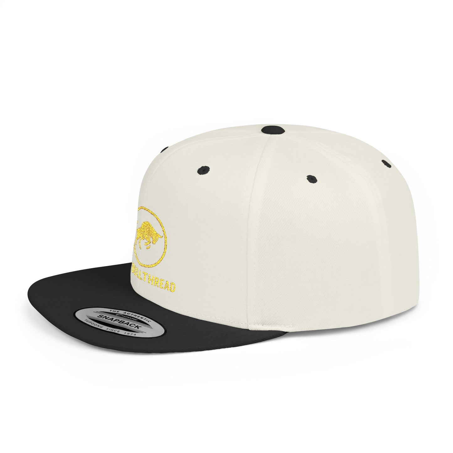 Premium Embroidered Snapback Hat - 6089M Flat-Bill Crypto Cap by TheBullThread