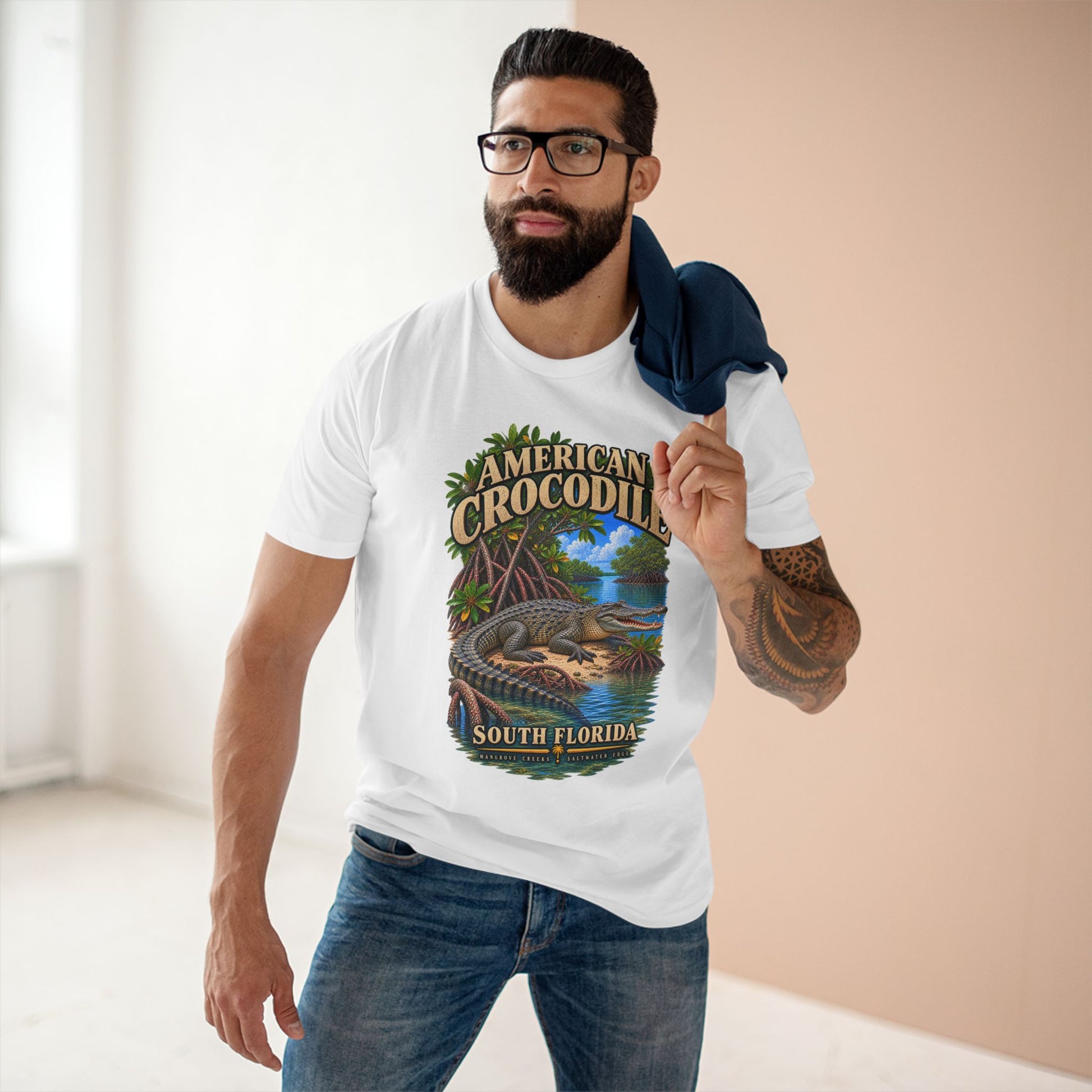 American Crocodile Shirt, South Florida Wildlife T Shirt, Crocodile Shirt, Mangrove Creek Reptile Tee, Florida Nature Gift.