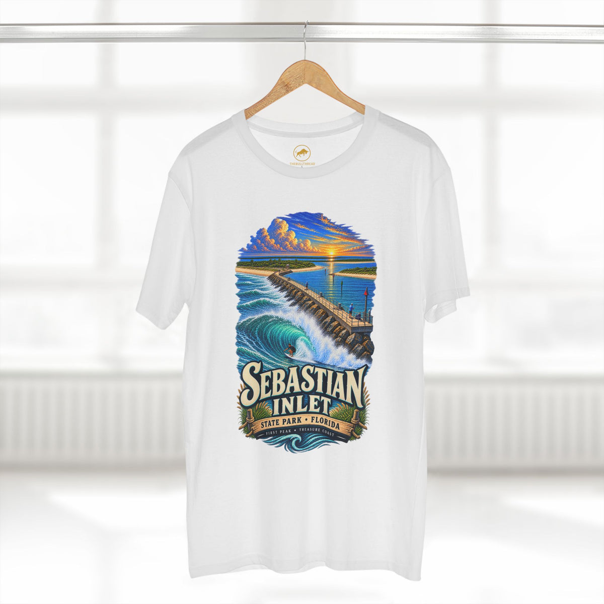 Sebastian Inlet State Park Shirt, Florida Surf & Fishing Tee, First Peak North Jetty, Treasure Coast Beach T-Shirt
