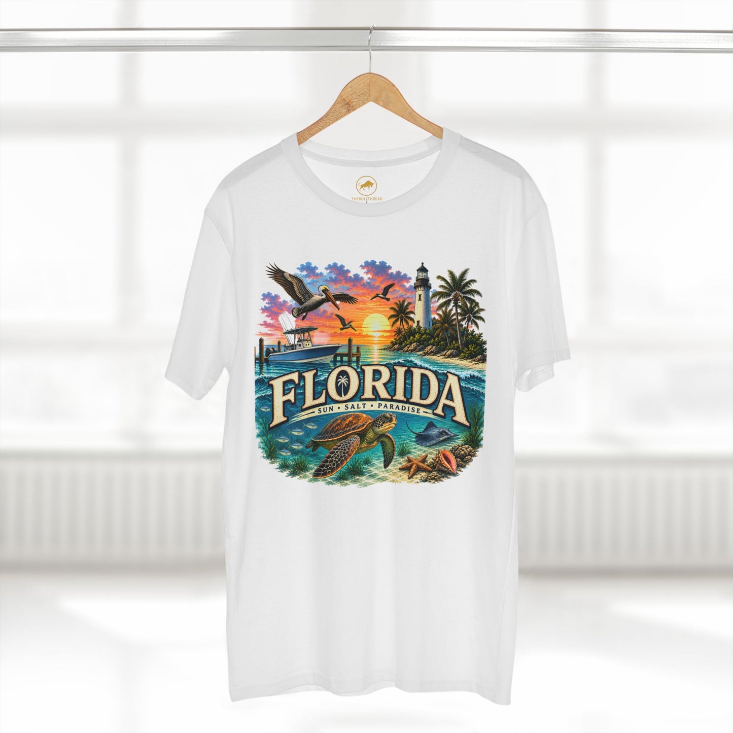 Florida Sun Salt Paradise Shirt | Sea Turtle Coastal Graphic Tee | Florida Beach Ocean Wildlife Vacation T-Shirt.