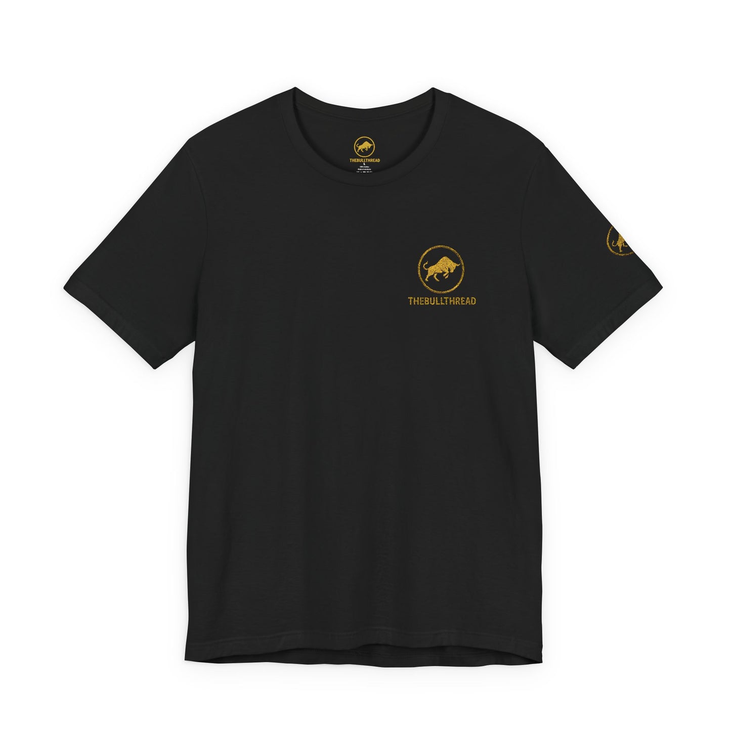 Classic Embroidered Tee - Premium Gold Bull Ring Logo by TheBullThread