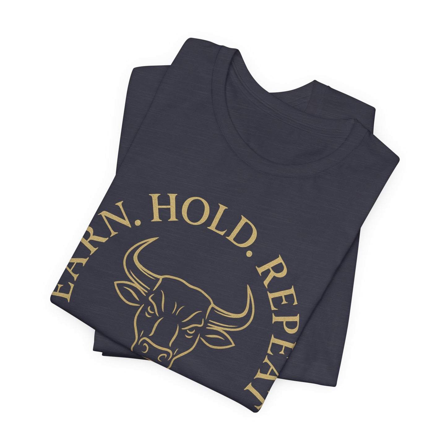 Premium Crypto Investor Tee - Earn Hold Repeat Emblem by TheBullThread