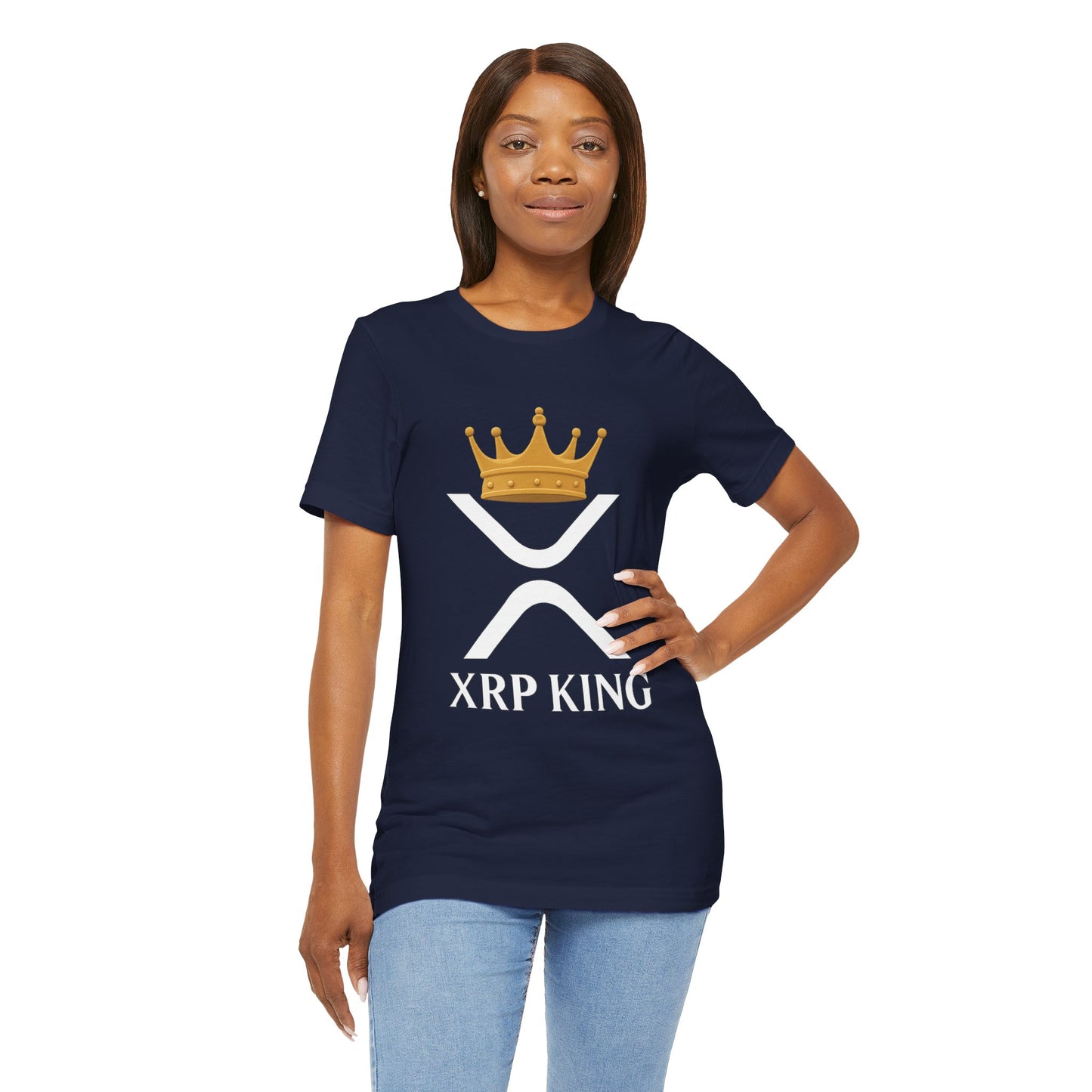 Premium XRP Crypto T-Shirt - XRP King Crowned Royalty Design by TheBullThread