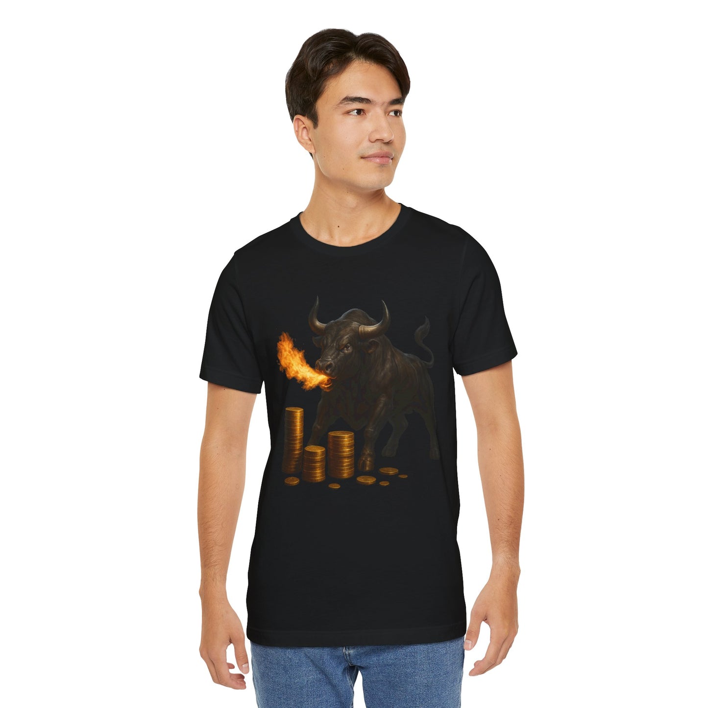 Fire Breathing Bull Shirt - Motivational Unstoppable Force Tee | Powerful Wealth Mindset Streetwear by TheBullThread