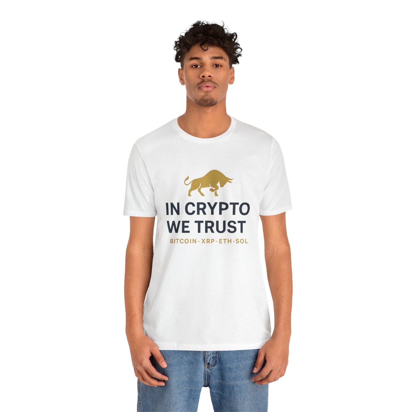 In Crypto We Trust - Premium Bitcoin XRP ETH SOL Bull Shirt.