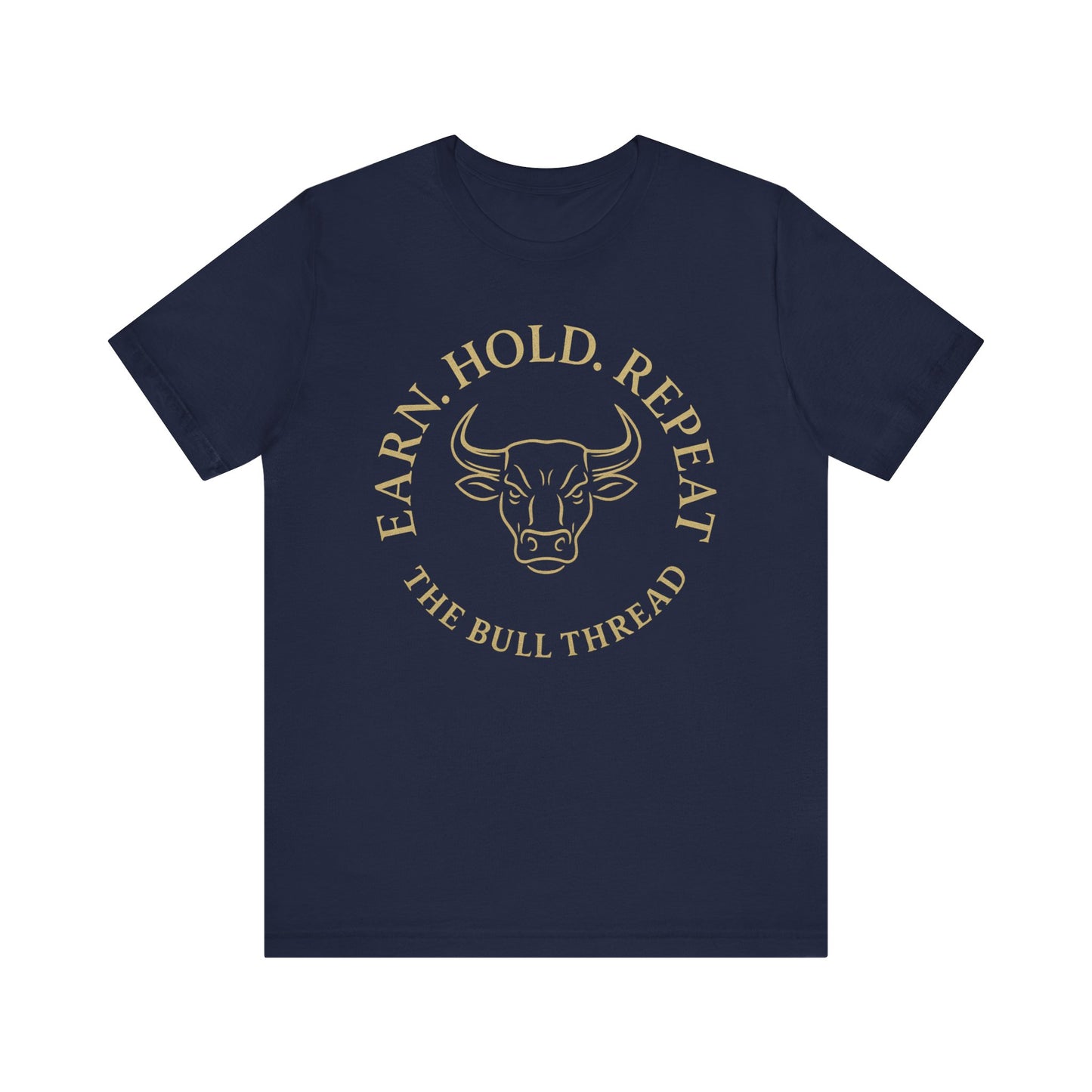 Premium Crypto Investor Tee - Earn Hold Repeat Emblem by TheBullThread