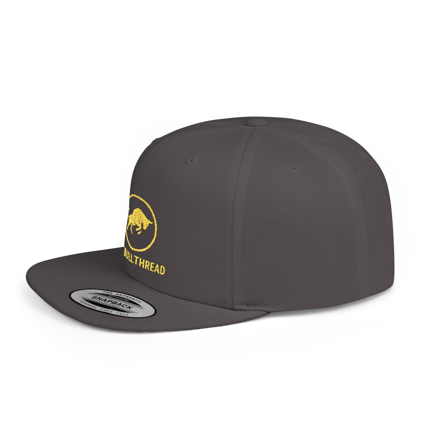 Premium Embroidered Snapback Hat - 6089M Flat-Bill Crypto Cap by TheBullThread