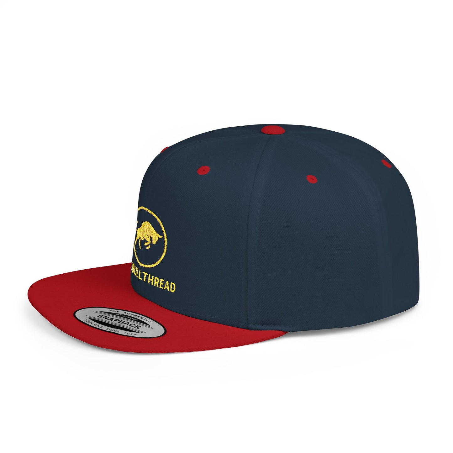 Premium Embroidered Snapback Hat - 6089M Flat-Bill Crypto Cap by TheBullThread