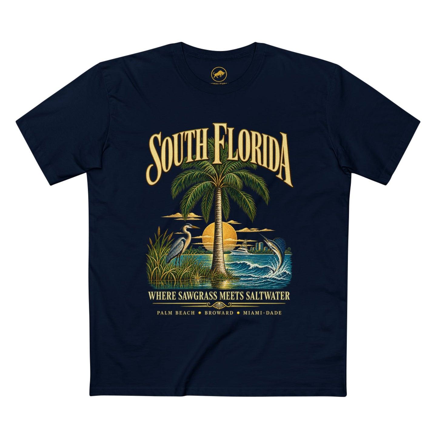 South Florida Shirt, Vintage Coastal Florida Tee, Palm Beach Broward Miami-Dade, Sawgrass & Saltwater.