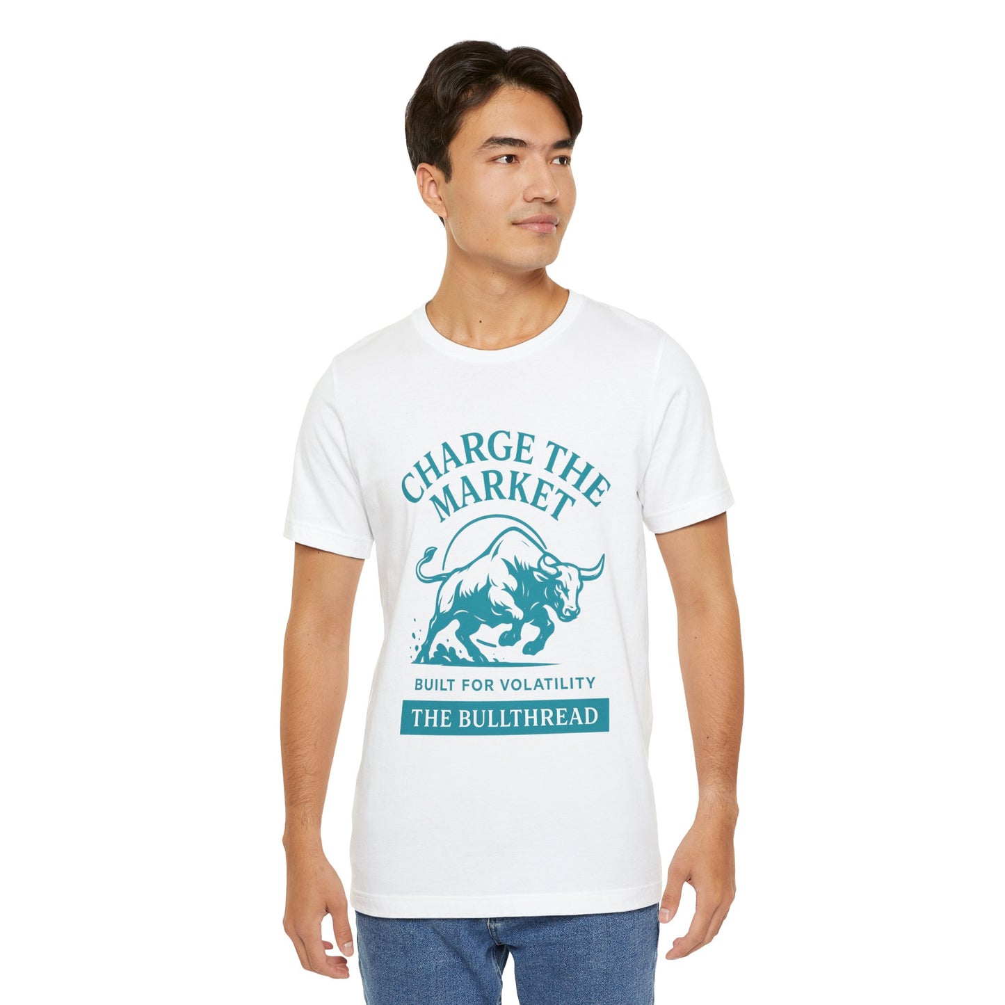 Charge the Market - Turquoise Bull Crypto Investor Shirt.