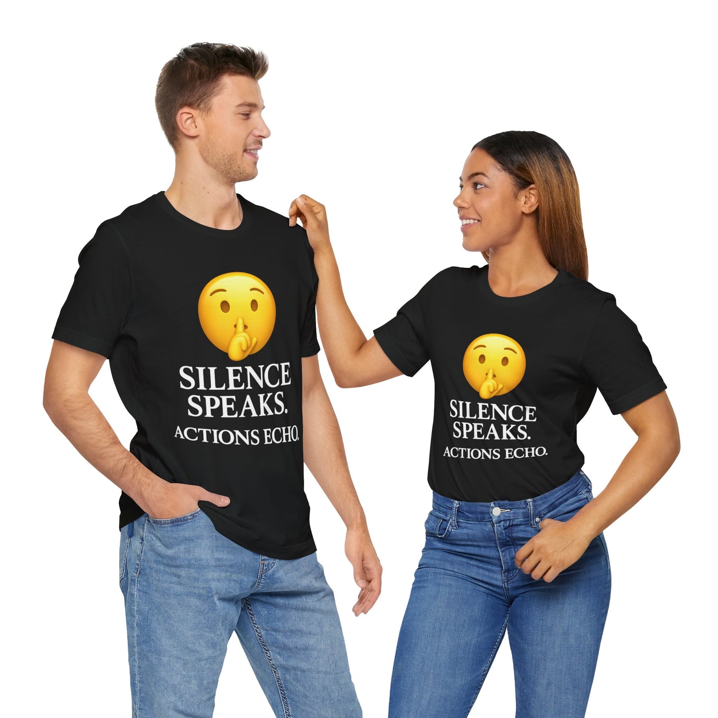 Silence Speaks Actions Echo Shirt - Motivational Quote T-Shirt - Charging Bull Graphic Tee - Inspirational Streetwear by TheBullThread