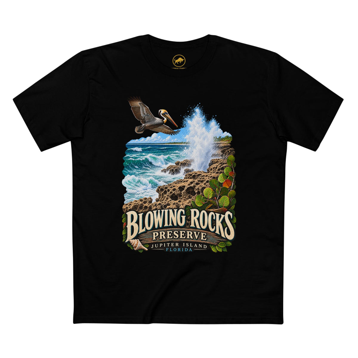 Blowing Rocks Preserve Shirt, Jupiter Island Florida Coastal Nature and Ocean Wave Tee.